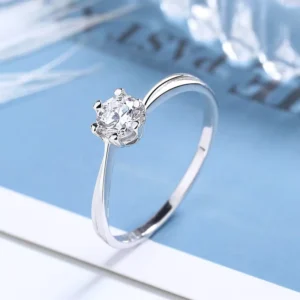 RENSINO Good Quality Exquisite Fine Jewelry 925 Sterling Sliver Engagement Wedding Ring