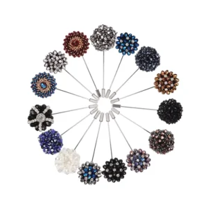 RENSINO Groomsman Corsage Flower Fashionable Broches Pins Brooches Women Custom Lapel Pins For Suit Men