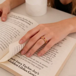 RENSINO Guayue Ruby Eternal Ring Luxury High-grade Pure Silver Gilded Closed Design Women’s Wedding Engagement Jewelry