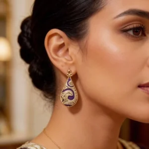 RENSINO Handmade Embroidered Earrings With Traditional Auspicious Cloud Design