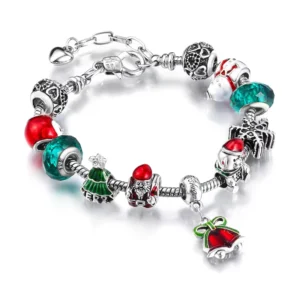 RENSINO Handmade Jewelry Gift DIY Christmas Bead Bracelet Jewellery Women Beaded Christmas Charm Bracelet
