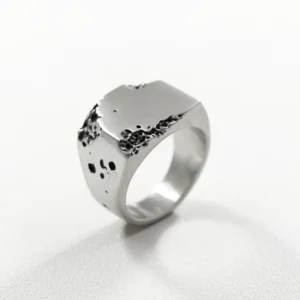RENSINO Handmade Original Design Vintage Silver Ring Custom Rock Style Stainless Steel Rings for Men Personal Jewelry