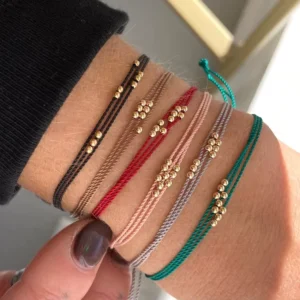 RENSINO Handmade S925 Silver Luxury Bracelet Beads Charms Three Layered String Wax Rope Trendy Bracelet