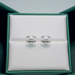 RENSINO Handmade Silver Plated White Pearl Jhumka Spiral Cluster Teardrop Keshi Genuine Rose Stud Earrings AAAAA Grade Eco friendly