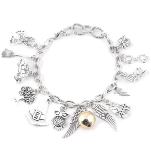 RENSINO Harry Magic Deathly Hallows Bracelet Lucky Charm Pendant Bracelet Horcrux Element Combination Women’s Accessories