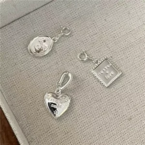 RENSINO Heart Design Pendant Necklace 925 Sterling Silver Fashion Jewelry Pendant for Women
