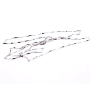 RENSINO Heavy 925 Silver Chains Rhodium Plated Fashion Seed 925 Silver Necklace 2.3mm 925 Silver White Small Bar Chain Necklace