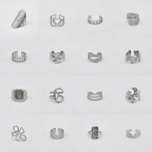 RENSINO High-End Fashion Rings Stylish Stainless Steel Silver Plated Versatile and Light Luxury