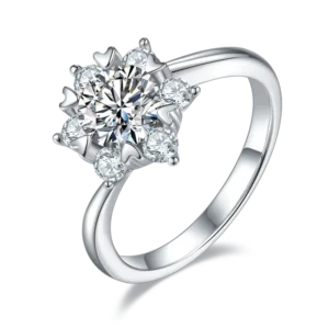 RENSINO High Quality 925 Sterling Silver Engagement Wedding Ring With Fashion Design