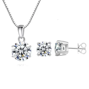 RENSINO High Quality CZ Stone Fashion Luxury 925 Silver Zircon Jewelry Sets for Women Rhodium Plated Jewellery Accessory