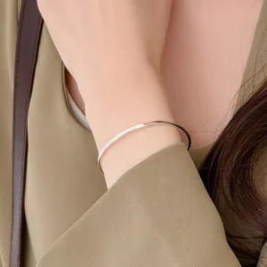 RENSINO High Quality Electroplated Thin Open Simple Cuff Bracelet for Women Gift