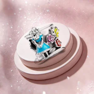 RENSINO High Quality Fashion Classic Bead Charm Hot Air Balloon & Heart 925 Sterling Silver Rose Gold Plated GDTC Certified