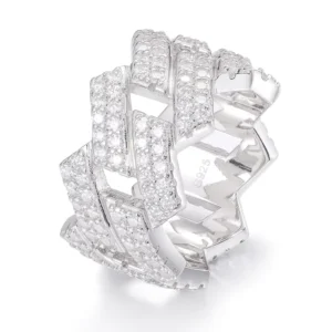 RENSINO High Quality Fashion Luxury Hip Hop Cuban Iced Out 925 Sterling Silver Moissanite Ring for Men and Women