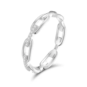 RENSINO High Quality Fashion Luxury Hip Hop Cuban Iced Out 925 Sterling Silver Moissanite Ring for Men and Women