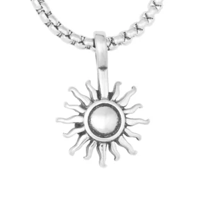 RENSINO High Quality Hiphop European and American Style Sweater Accessories Silver Sunshaped Pendant