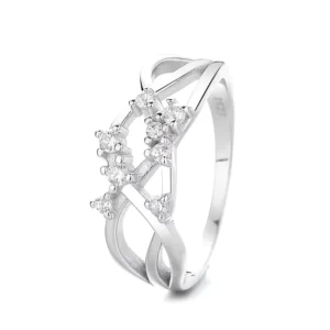 RENSINO High Quality Jewelry 925 Sterling Silver Fashion Women Band Rings with Silver Ring