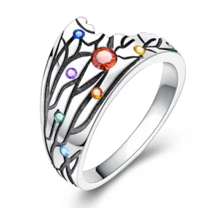 RENSINO High Quality Luxury Fashion Classic 925 Sterling Silver Zircon Gemstone Ring for Daily Wear