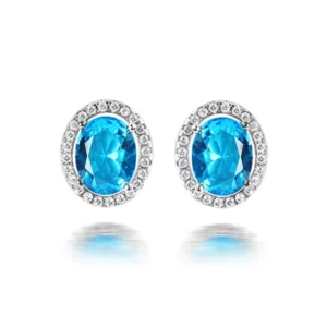 RENSINO High Quality Silver Plated Big Round Earrings Jewelry Gift Fancy Charming Enamel Earrings Brass Round Stud Earrings for Woman
