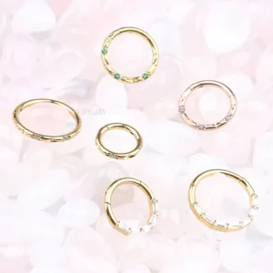 RENSINO High Quality Trendy Gold Silver Plated Design Piercing Body Nose Ring Jewelry for Unisex