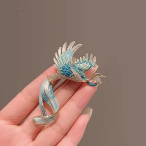 RENSINO High end Women’s Luxury Silver Plated Zinc Alloy Wedding Corsage Pin with Crystal Rhinestone for Chinese New Year