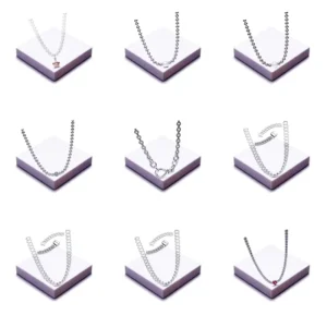 RENSINO High quality 925 Silver Classic Shining Cuban Necklace with Snake Bone for DIY by Women Luxury Jewelry Set As a Gift