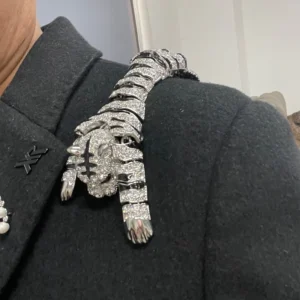 RENSINO High quality Crystal Rhinestones Large Tiger Shoulder Alloy Brooch Pins Decor Jewelry
