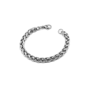 RENSINO Hip Hop Bracelet Stainless Steel Silver Multiple Shape Link Chain Men Bracelets