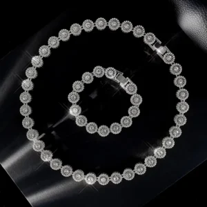 RENSINO Hip Hop Cuban Link Chain and Anklet Bracelet for Men Women Miami Cuban Link Chain Necklace Gold Silver Plated Bling Chain