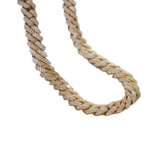 RENSINO Hip Hop Custom Necklace Jewelry VVS Moissanite Necklace 925 Sterling Sliver Iced Out Cuban Link Chain Necklace Bracelet