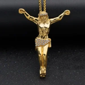RENSINO Hip Hop Gods Saint Jesus Religious Christian Waterproof Tarnish Free Stainless Steel Fashion Jewelry Pendant Necklaces Man Male