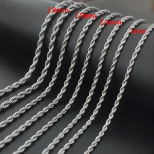 RENSINO Hip Hop High Polishing Silver Stainless Steel Jewelry Men Necklace Rope Link Chain Fit Necklace Pendant Glass Locket