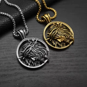 RENSINO Hip Hop Punk Hollow Jesus Religious Waterproof Stainless Steel Pendant Necklace for Men