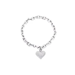 RENSINO Hip Hop Style Metal Chain Love Heart Fashion Charm Bracelets Fine Jewelry for Women