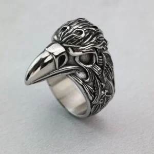 RENSINO Hip Hop Viking Amulet Eagle Personalized Stainless Steel Anti Non Tarnish Biker Rings for Men Fine Fashion Jewelry