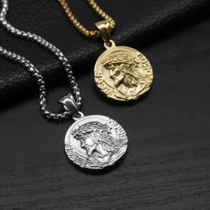 RENSINO Hip Hop Vintage Religious Anti Non Tarnish Jesus Pvd Stainless Steel Fashion Jewelry Pendants Necklaces Men Women Rapper