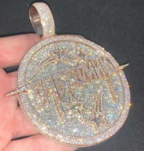 RENSINO Hiphop Jewelry Factory Sterling Silver Fully Iced Out GRA Moissanite Zircon Custom Letters Pendants for Women