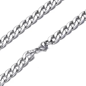 RENSINO Hipo Hop Stainless Steel Cuban Link Chain Necklace for Man Women