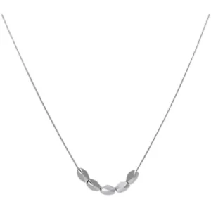 RENSINO Hisera Titanium Steel Small Silver Bean Necklace Rope Chain Hip Hop Elegant Clavicle Chain
