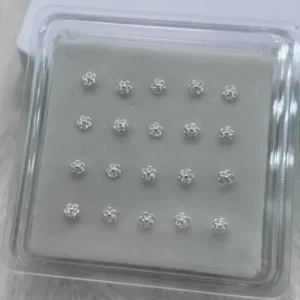 RENSINO Holiday Style 925 Sterling Silver Rose Nose Rings Studs Body Piercing Jewelry