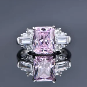 RENSINO Hot Selling 925 Silver Ring Ice Cut Diamond Zircon Temperament Luxury Fashion Jewelry Wedding Ring for Women