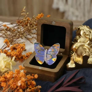 RENSINO Hot Selling Modern 925 Sterling Silver Butterfly Brooch Personalized Design Insect Badge Hard Enamel Pin Custom Logo Clothing