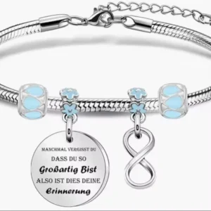 RENSINO Hot Selling Silver Plated Stainless Steel Snake Bone Charm Bracelet Flower Heart Pendant Unisex Trendy Jewelry for Anniversary