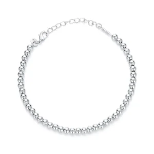 RENSINO Hundreds of Silver Beads Arrangement Base Bracelet S925 Sterling Silver Jewelry Diy Chain Female