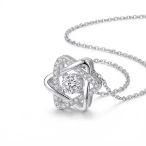 RENSINO Hypoallergenic IGI Certified S925 Silver Laboratory Grown Drill Charm Pendants for Weddings Anniversaries