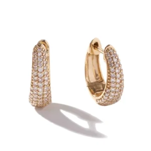 RENSINO IGI Certificated CVD Lab Made Created Grown Diamond 14K 18K Solid Gold Stud Hoop Earrings Solitaire Round Hoop Earring