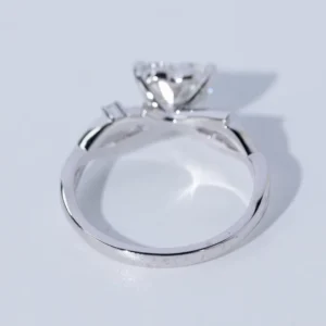 RENSINO IGI Certified 1CT Heart Cut Lab Grown Diamond Engagement Ring White Gold 925 Silver Women