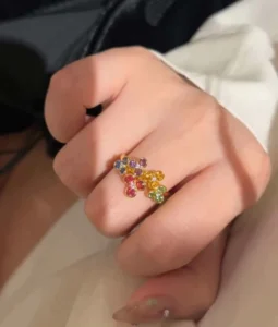 RENSINO IGI Certified Lab Grown Diamond Pave Engagement Ring Custom 10K 14K 18K Lab Created Colorful Diamond Ring Women