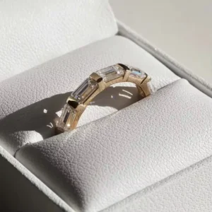 RENSINO IGI Certified Vvs Lab Made Diamond Eternity Band Ring Custom 925 Silver CVD Lab Created Diamond Anniversary Ring Women Jewelry