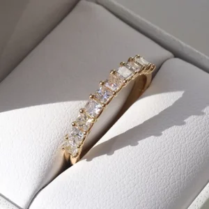 RENSINO IGI Certified Vvs Lab Made Diamond Eternity Wedding Ring 925 Silver Lab Created Diamond Band Ring Women