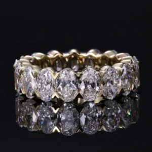 RENSINO IGI Customized Handmade Jewelry S925 Silver 10K 14K 18K Gold HPHT Oval Cut Lab Grown Diamond Wedding Eternal Ring for Women